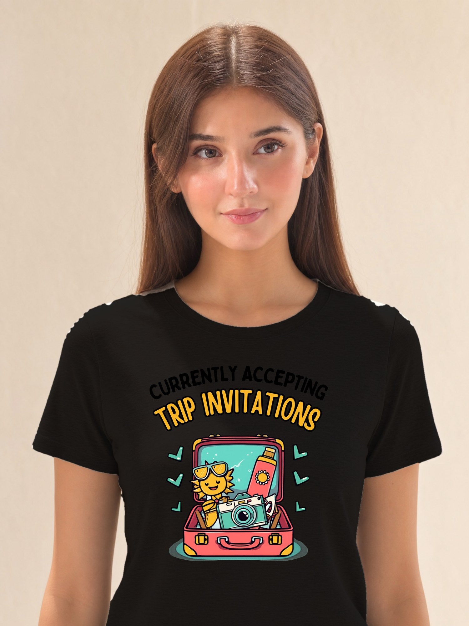 Travel Invitation - female model (closeup)