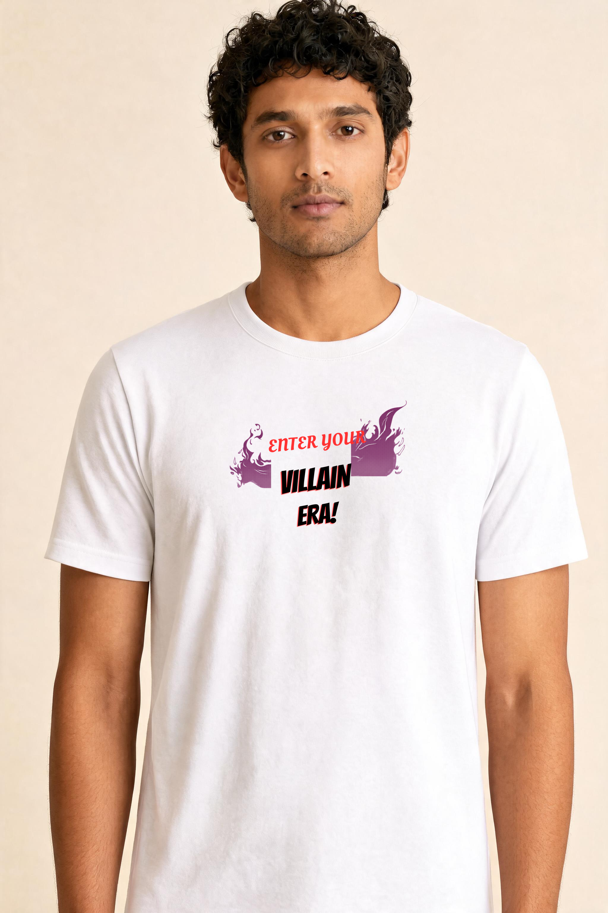 Edgy T Shirt Design With Sharp Typography Premium Tee — Male Model (White)