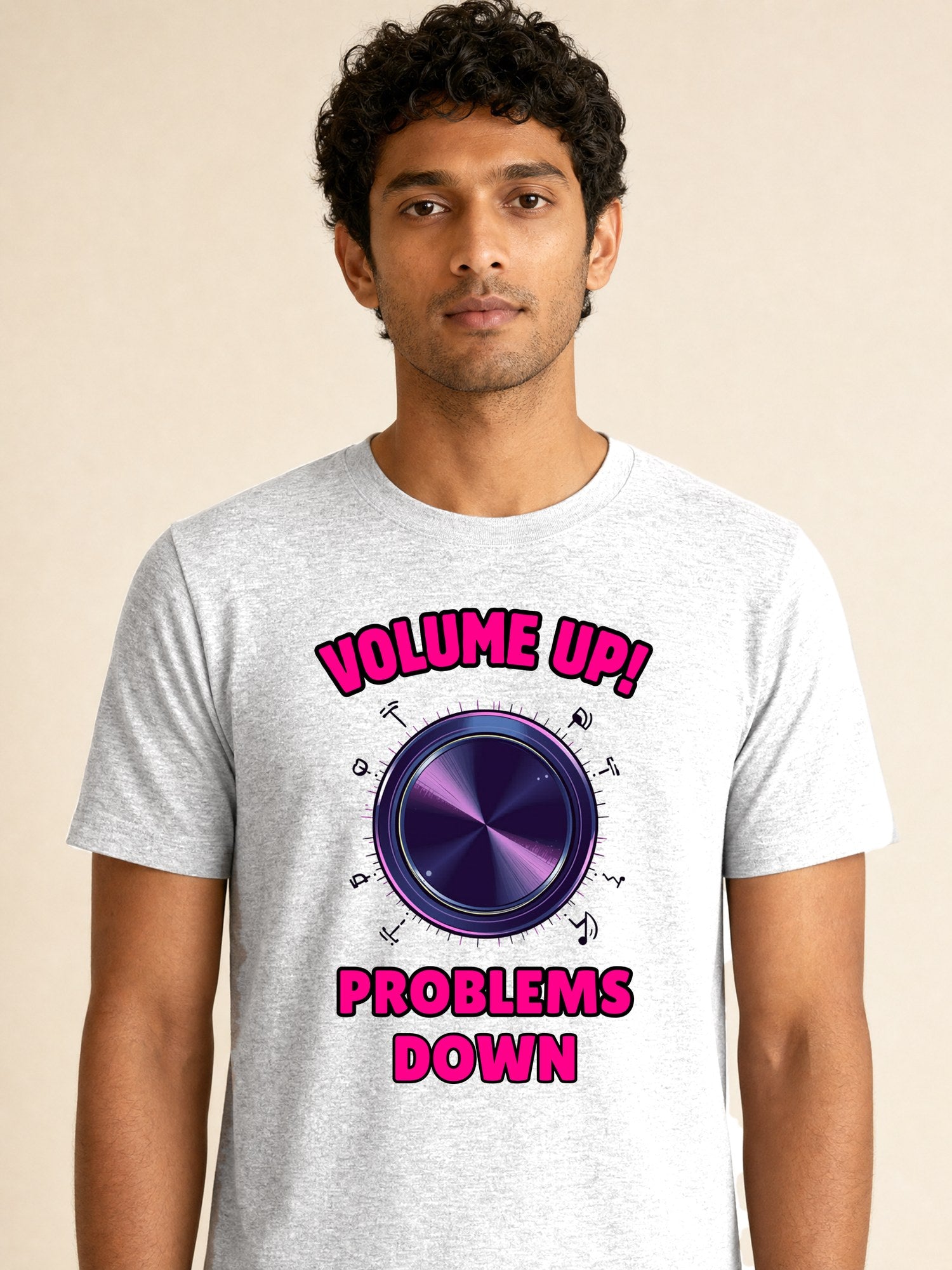 Neon Volume Knob - male model (closeup)