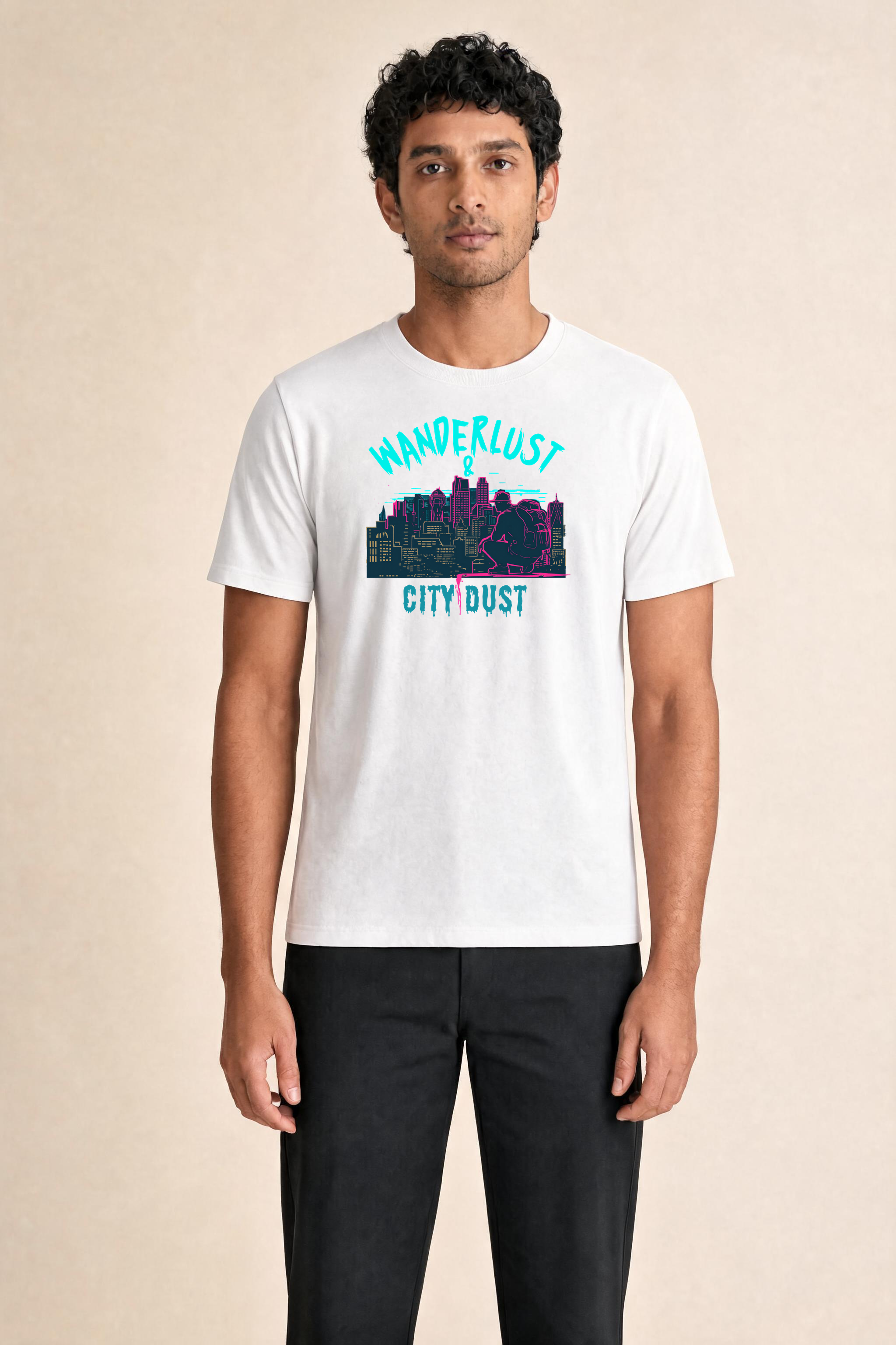 Urban Street Premium Tee — Male Model (White)