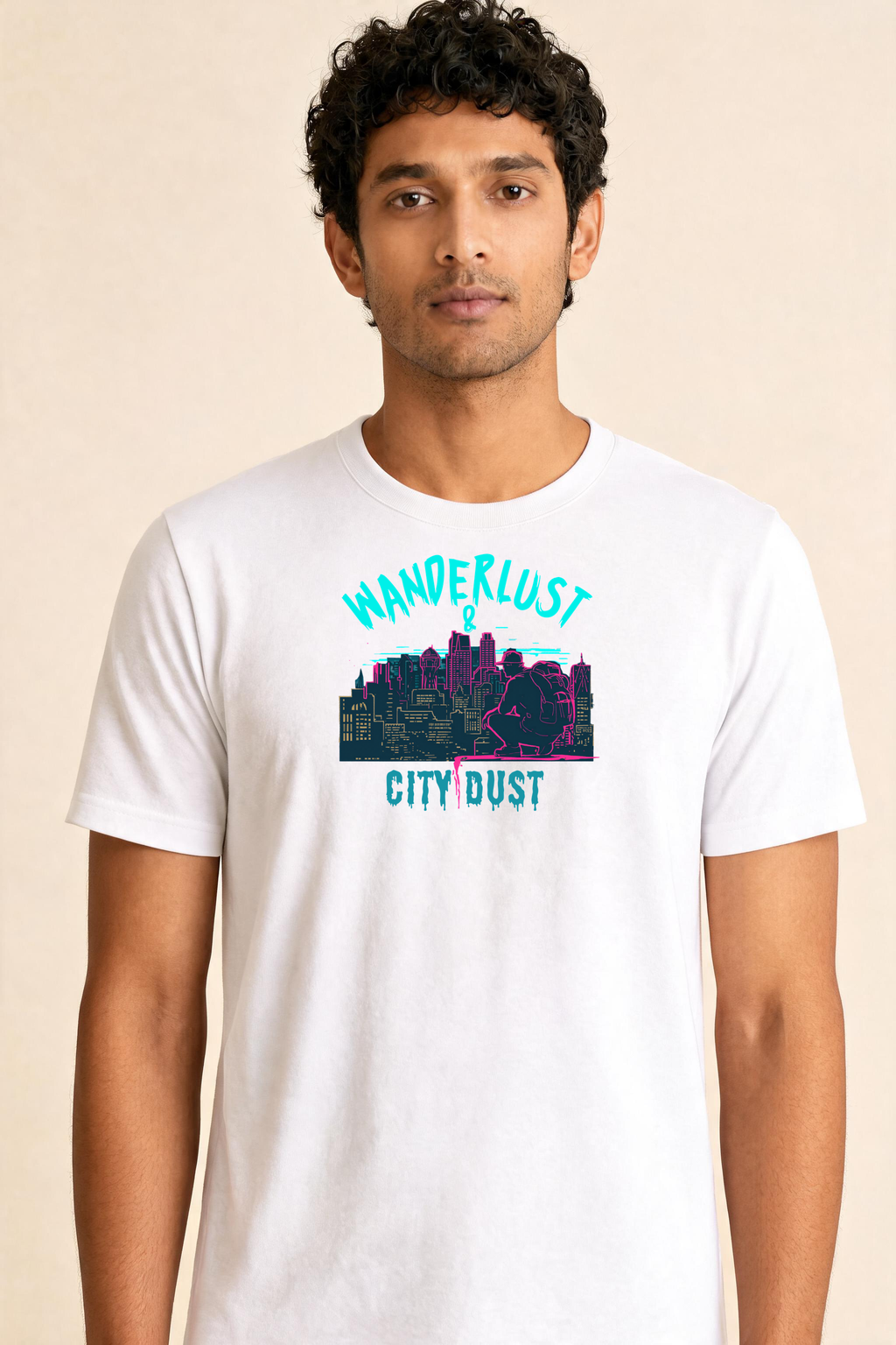 Urban Street Premium Tee — Male Model (White)