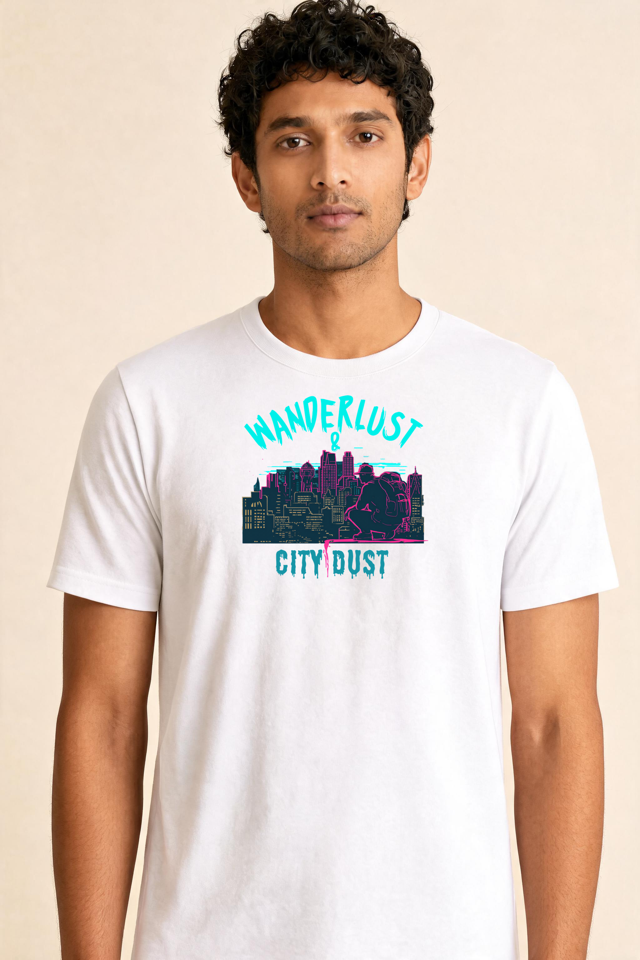 Urban Street Premium Tee — Male Model (White)