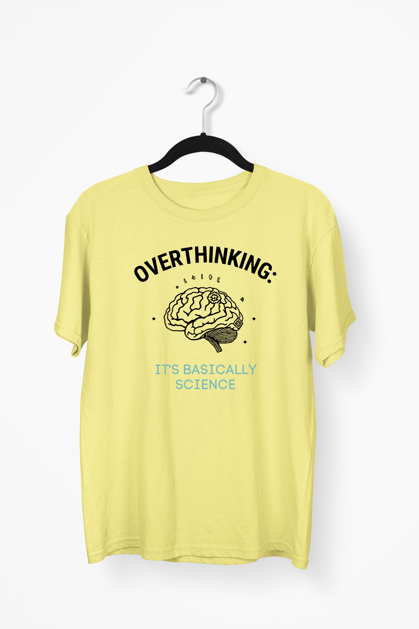 Science & Overthinking Premium Tee — Yellow