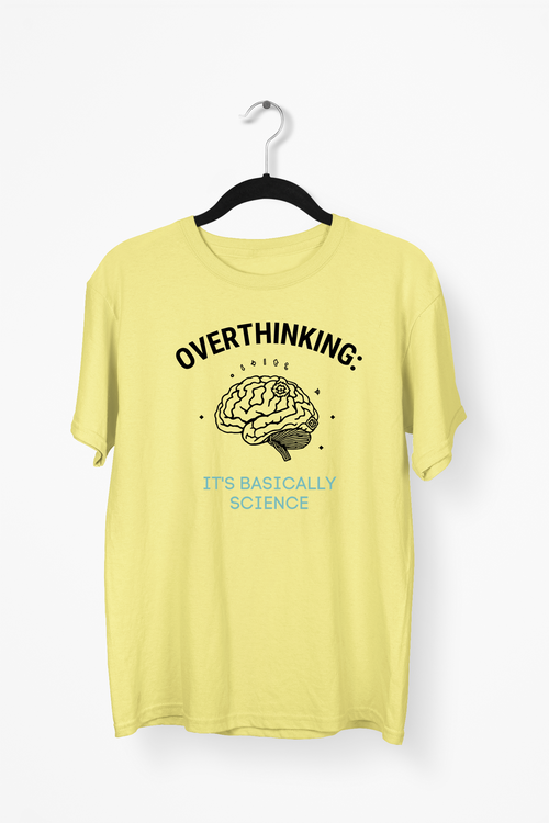 Science & Overthinking Premium Tee — Yellow