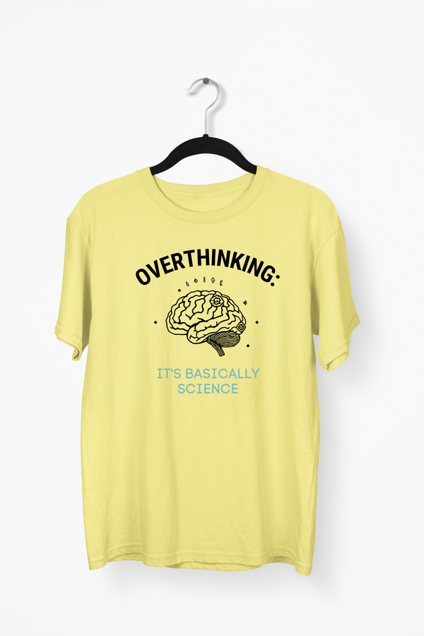 Science & Overthinking Premium Tee — Yellow