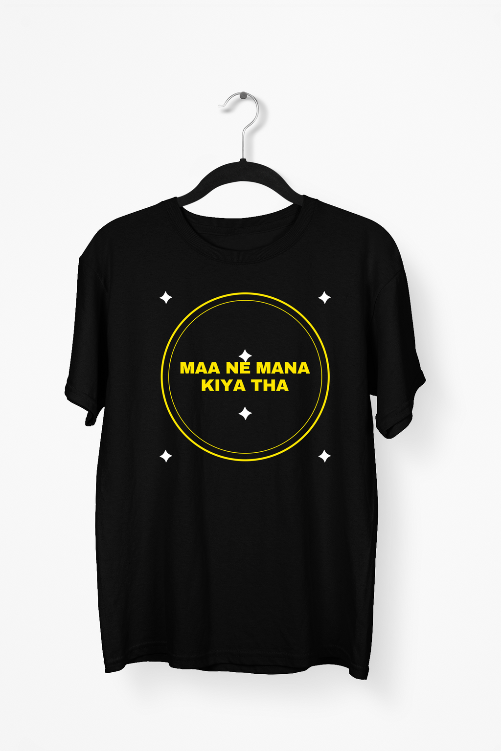 Maa Ne Mana Kiya Tha Premium Tee — Black