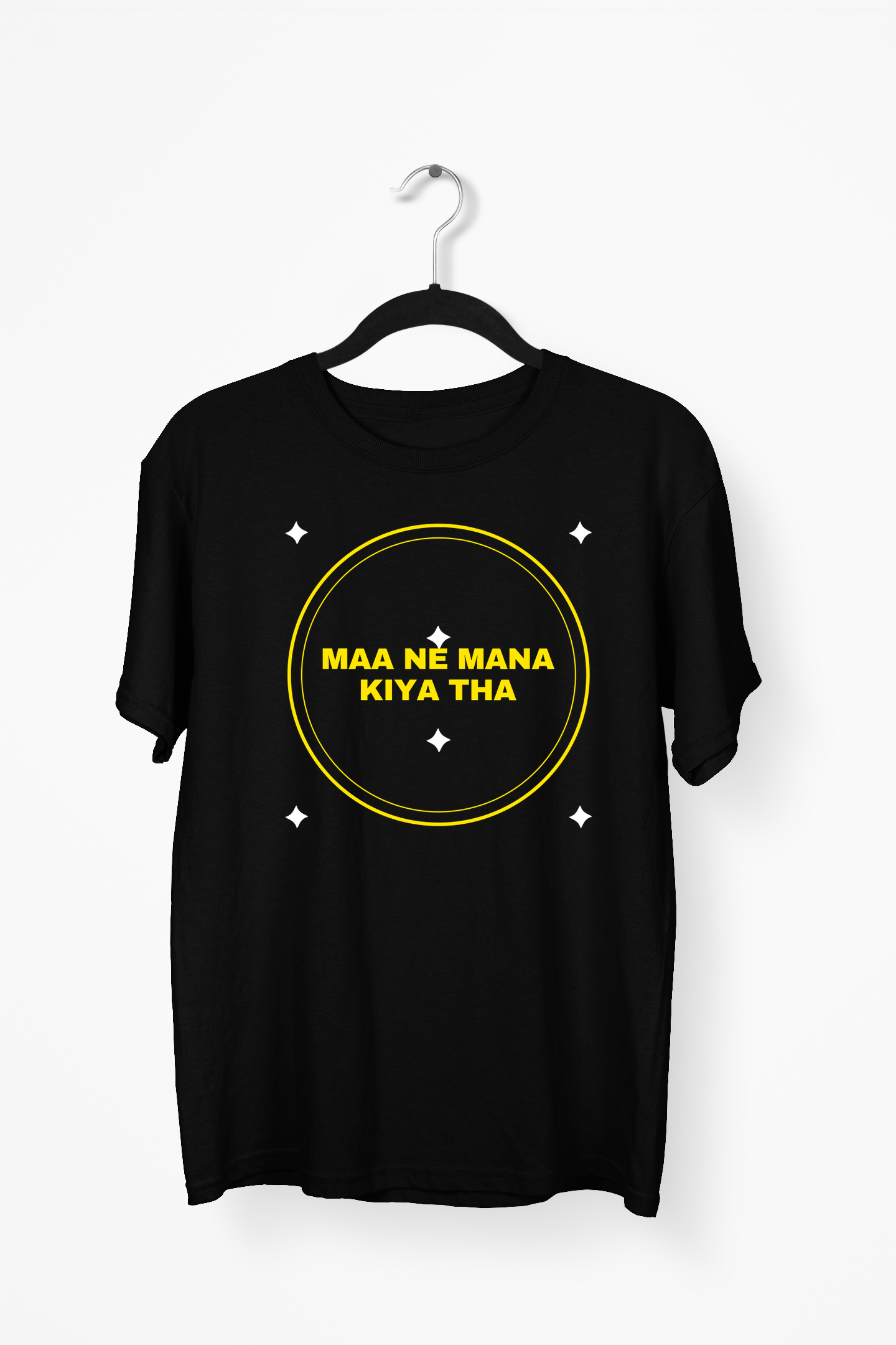Maa Ne Mana Kiya Tha Premium Tee — Black