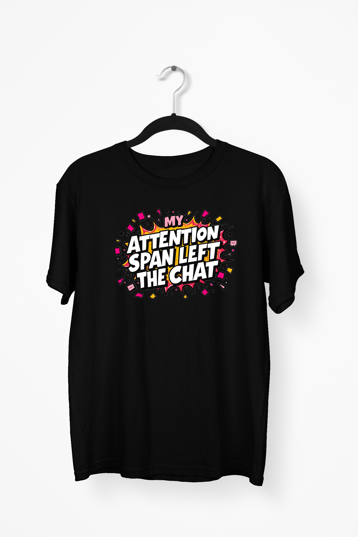 My Attention Span Left The Chat Premium Tee — Black