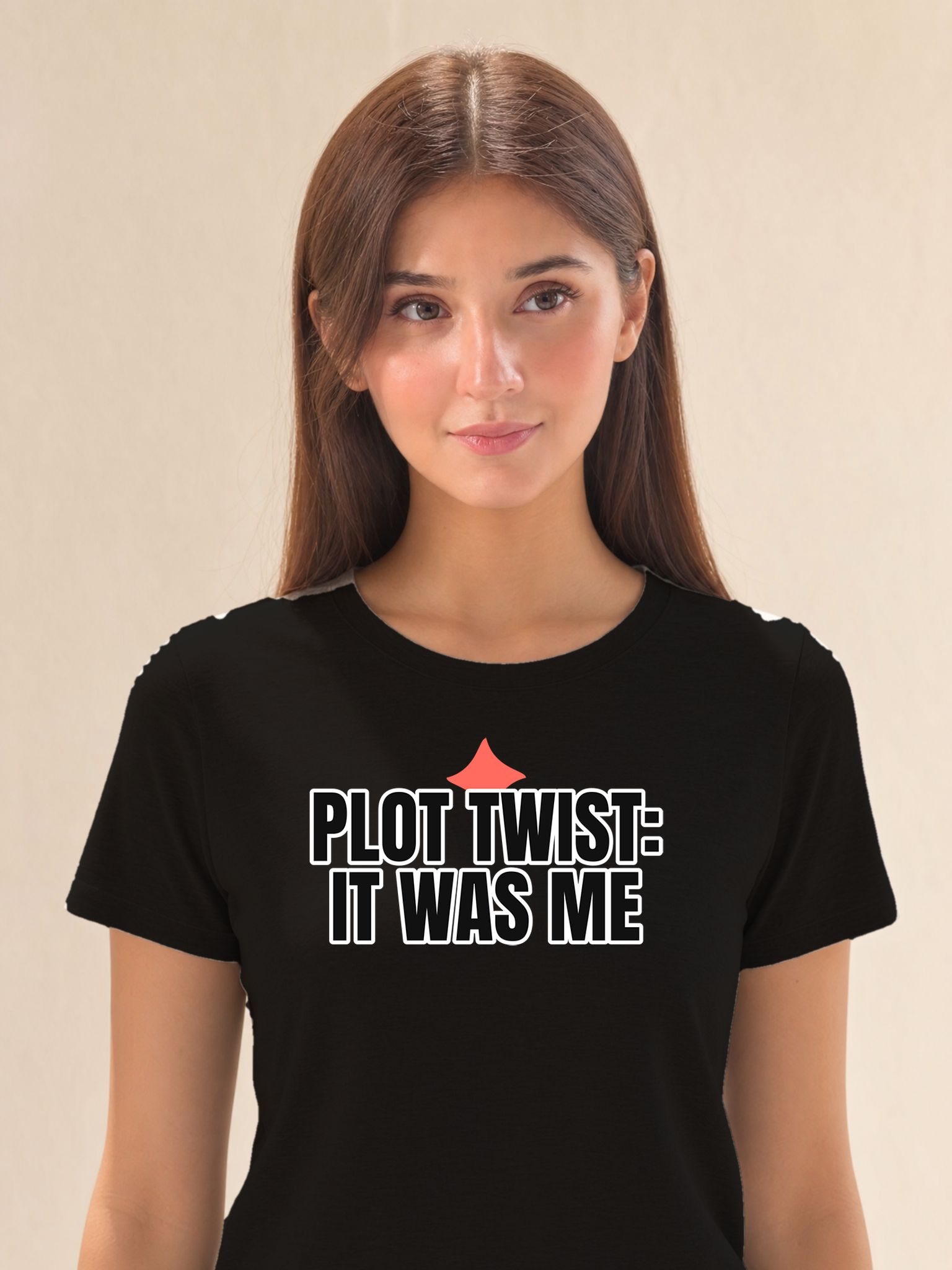 Plot Twist It Was Me - female model (closeup)