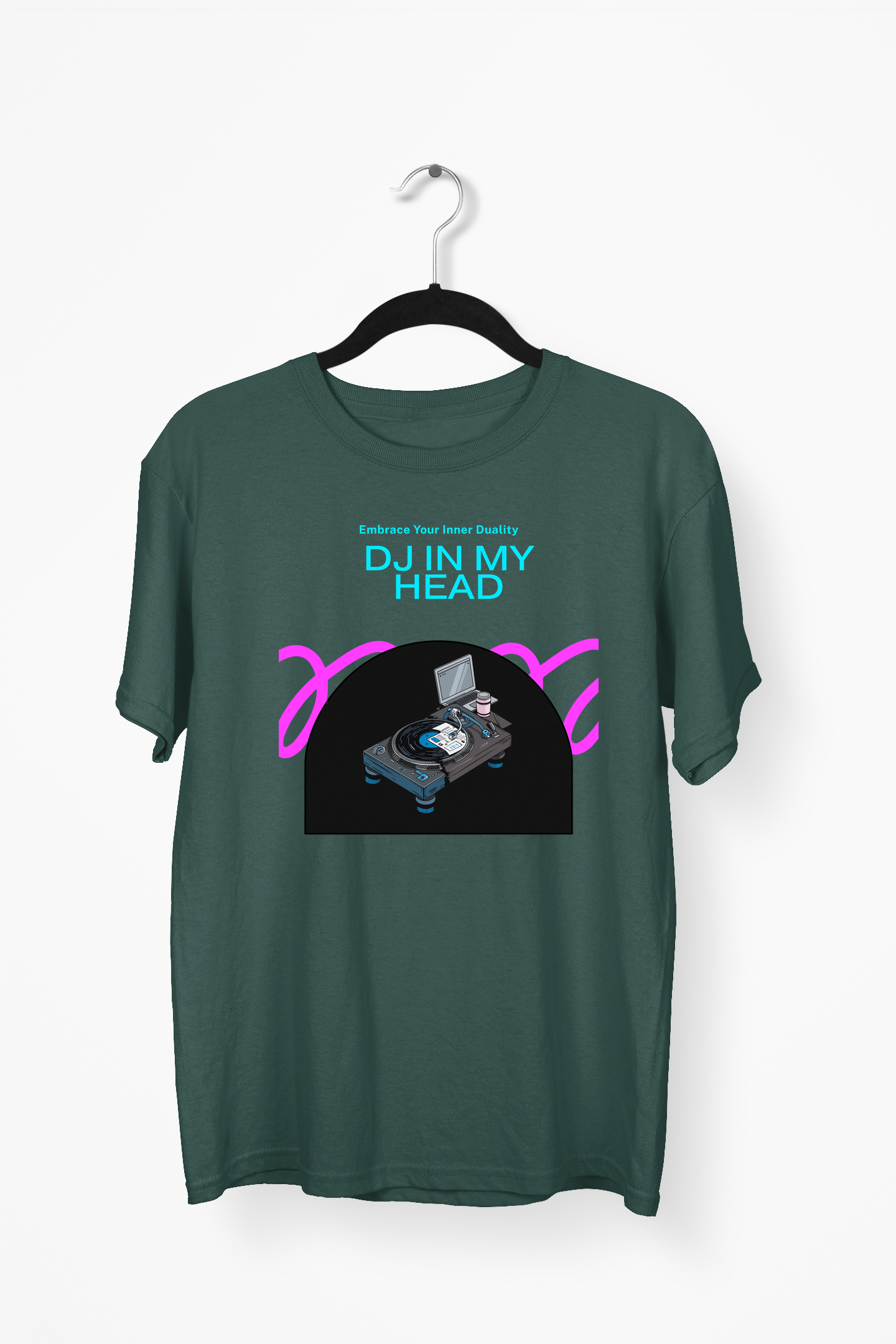 DJ In My Head Premium Tee — Bottle Green