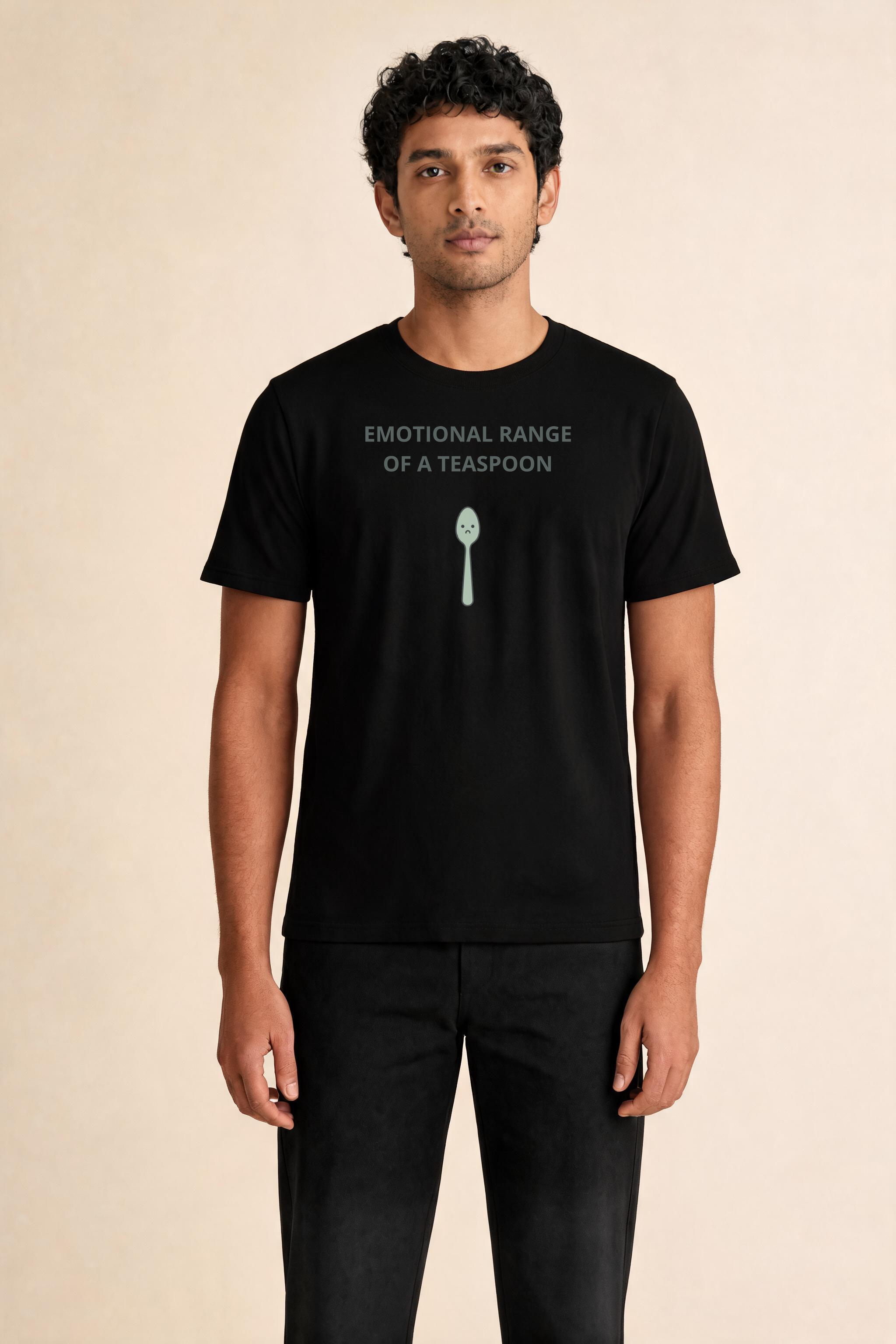 Sleek Tee Design With Teaspoon Illustration Premium Tee — Male Model (Black)