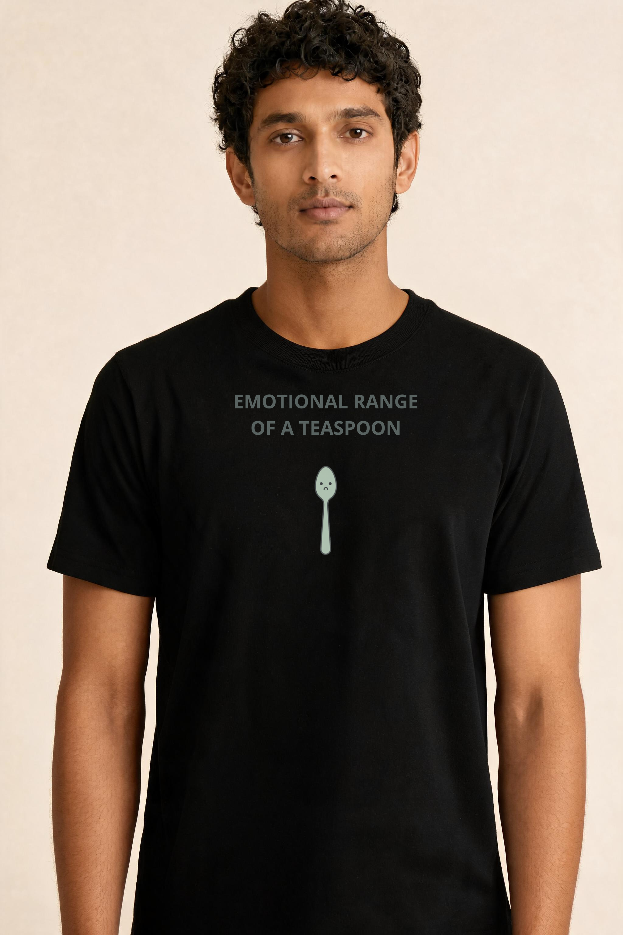 Sleek Tee Design With Teaspoon Illustration Premium Tee — Male Model (Black)