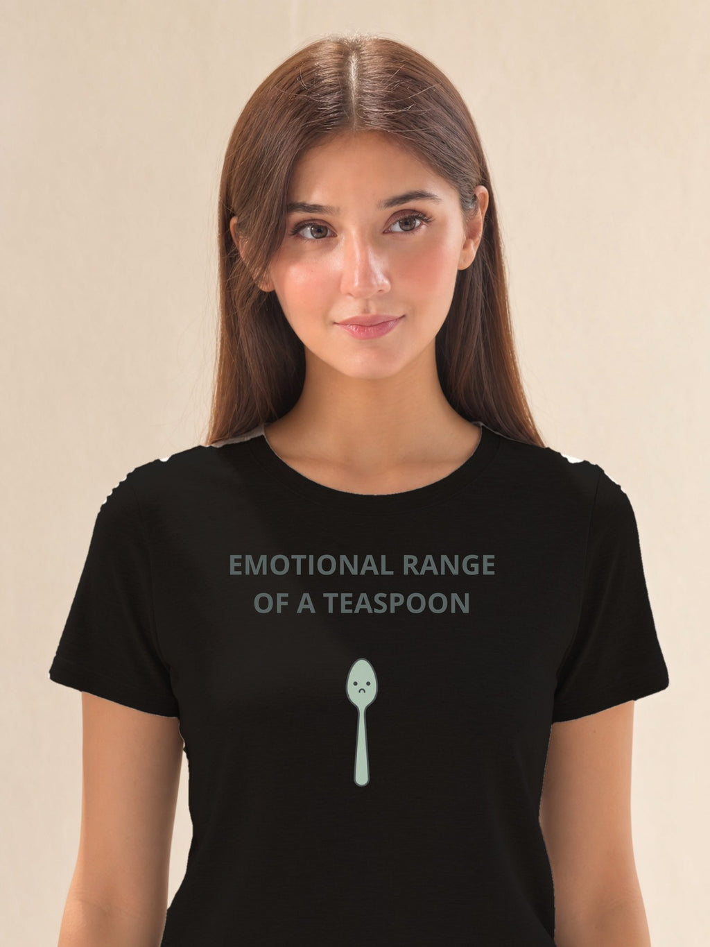 Teaspoon - female model (closeup)
