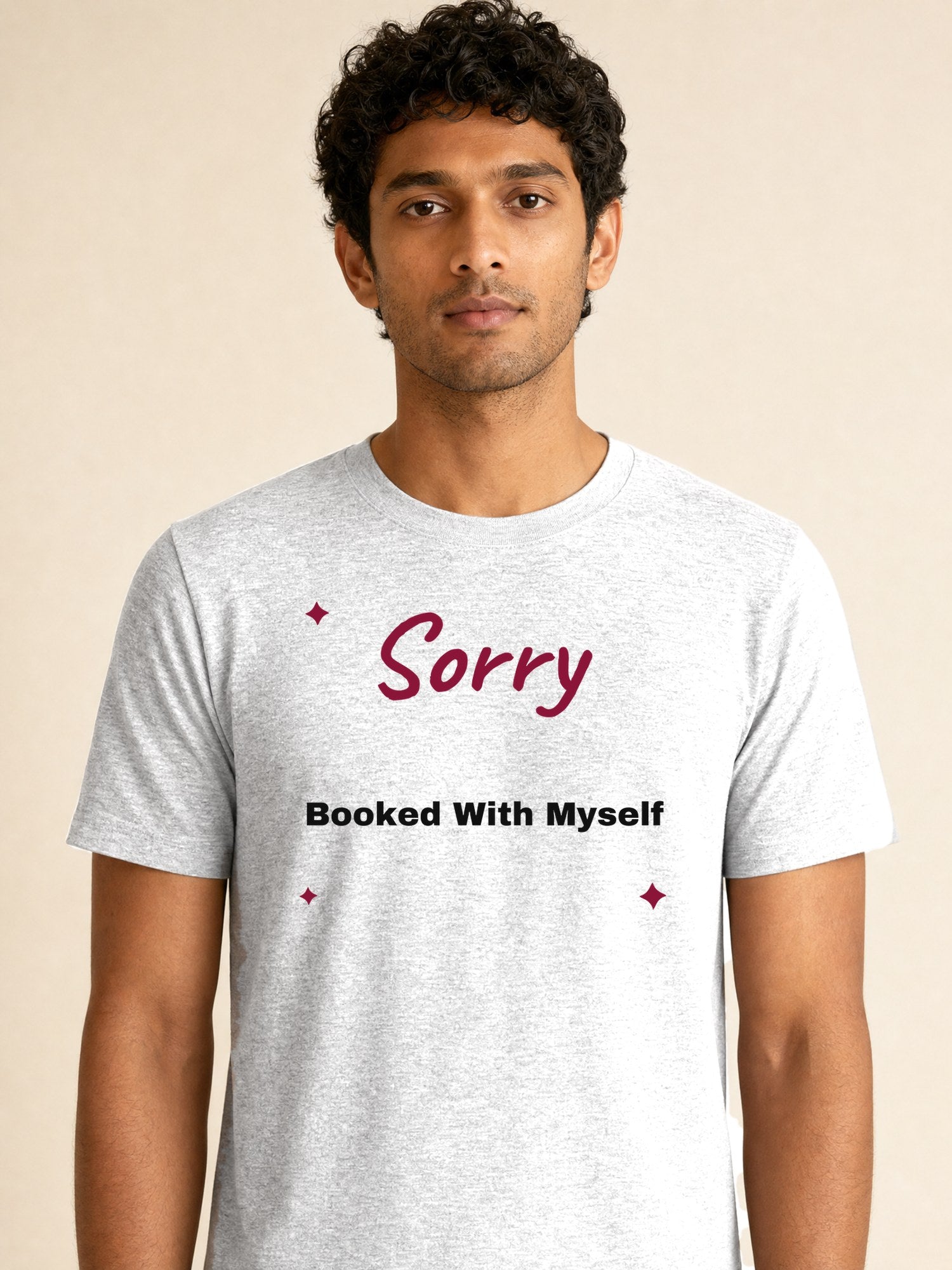 Sorry Booked With Myself - male model (closeup)