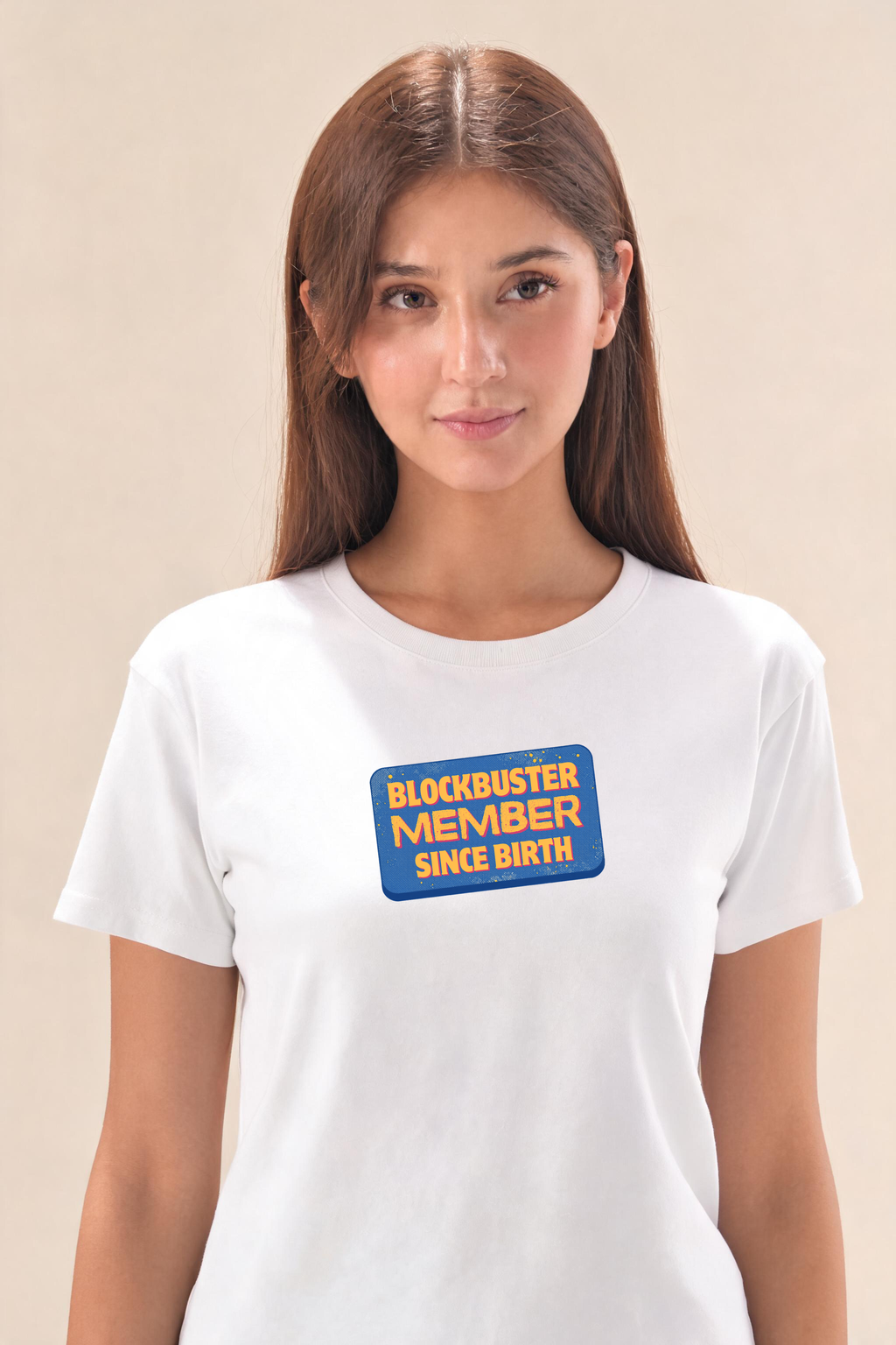 Membership Card Premium Tee — Female Model (White)