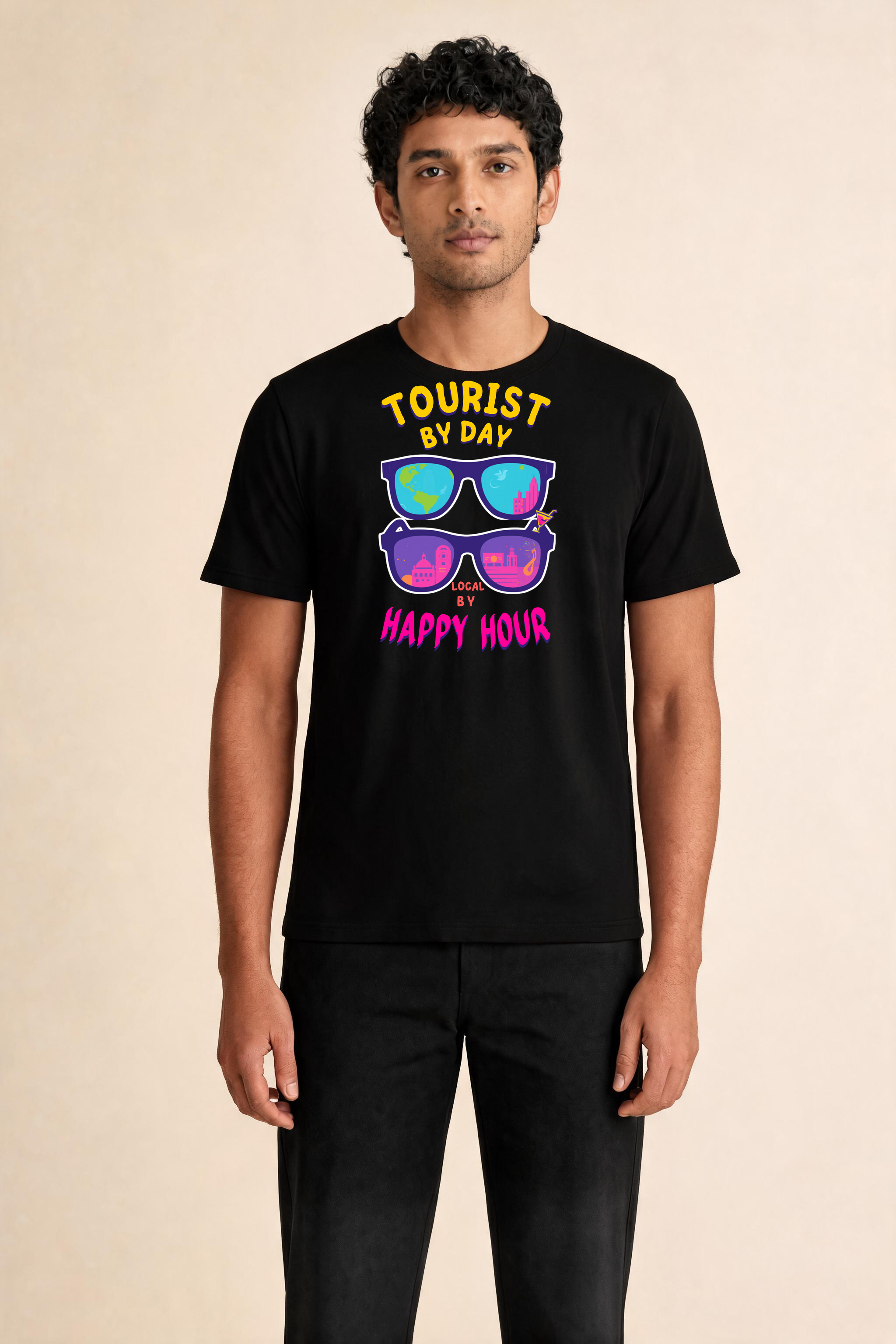 Shades Premium Tee — Male Model (Black)