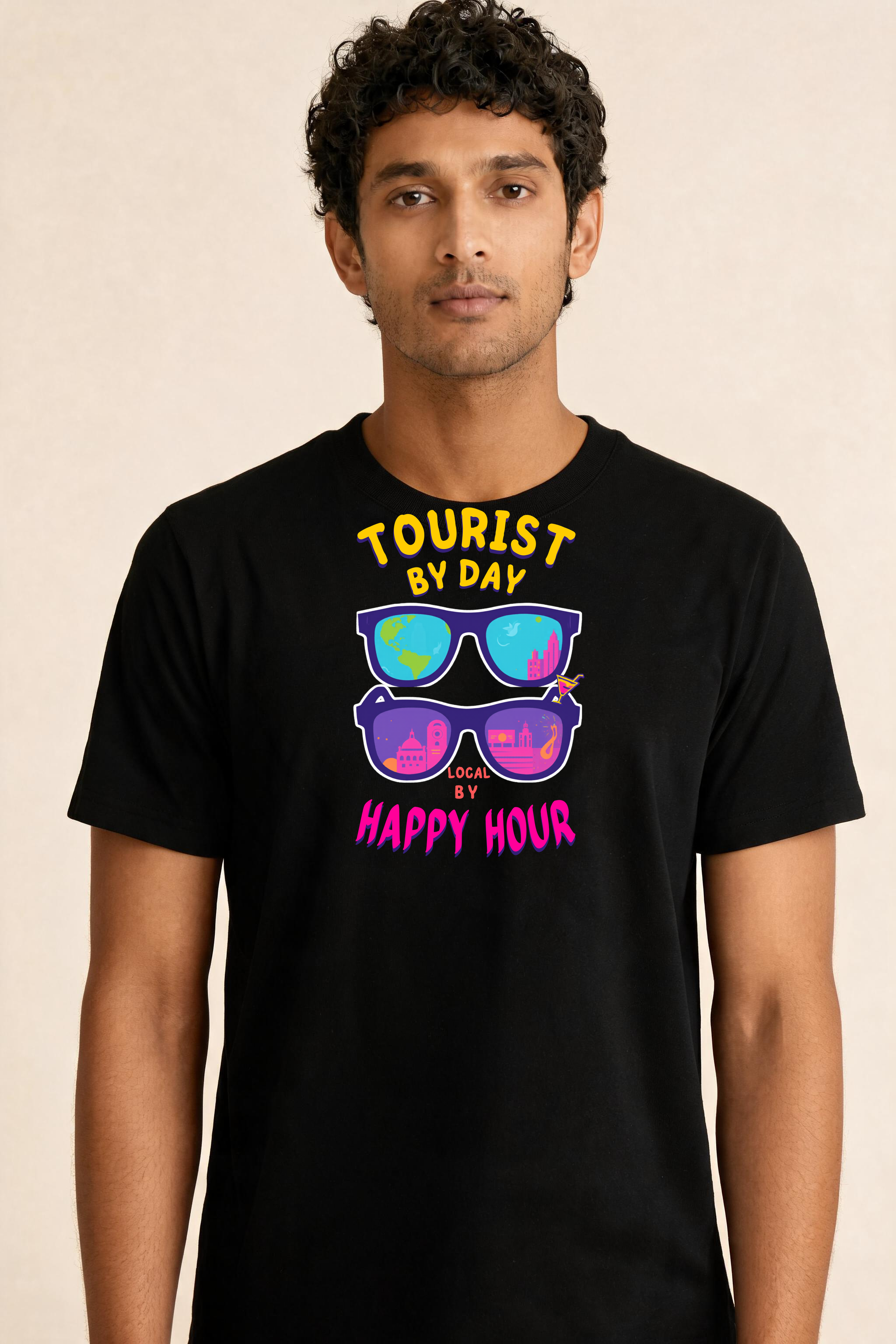 Shades Premium Tee — Male Model (Black)