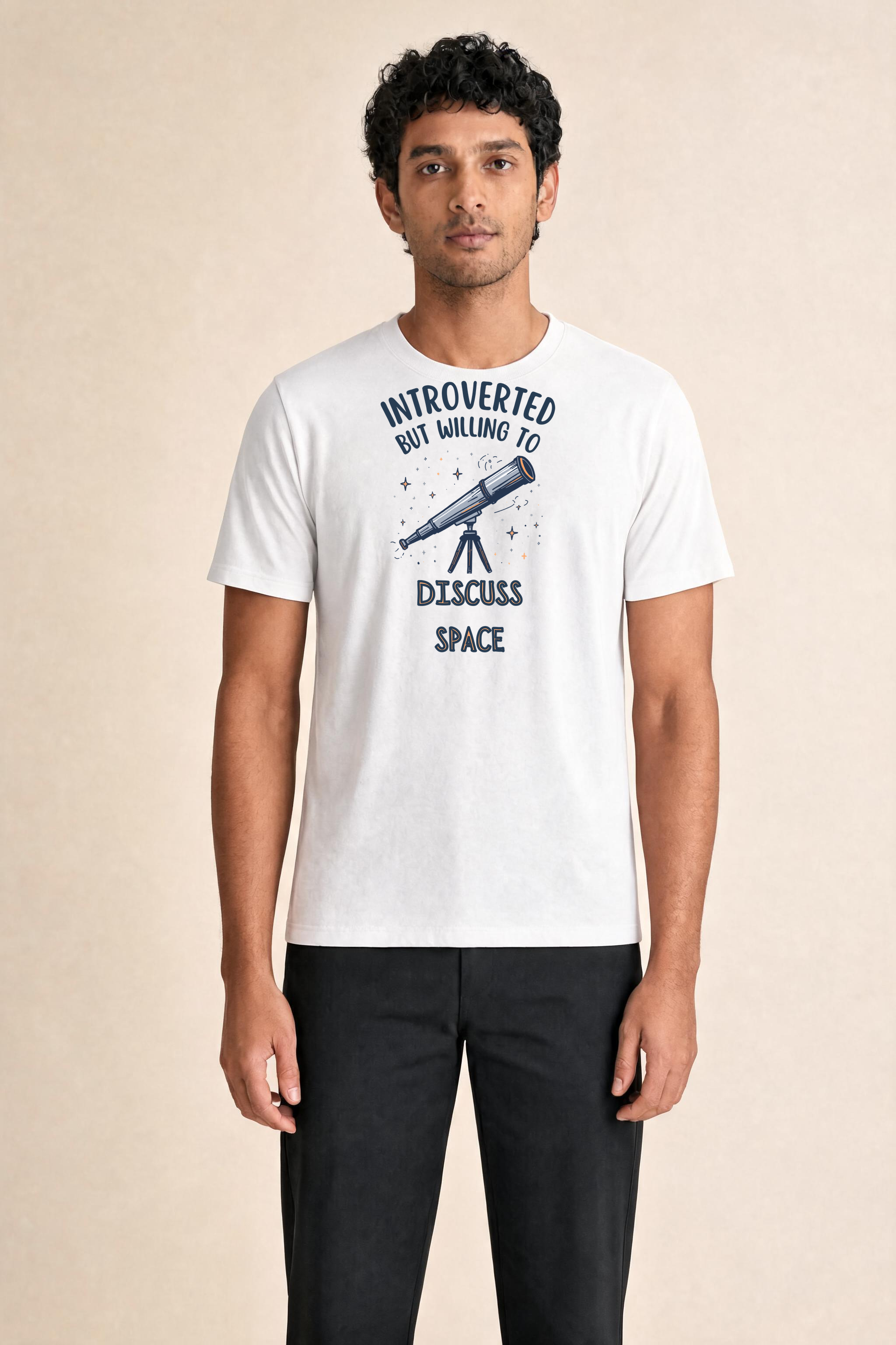 Stargazer Premium Tee — Male Model (White)
