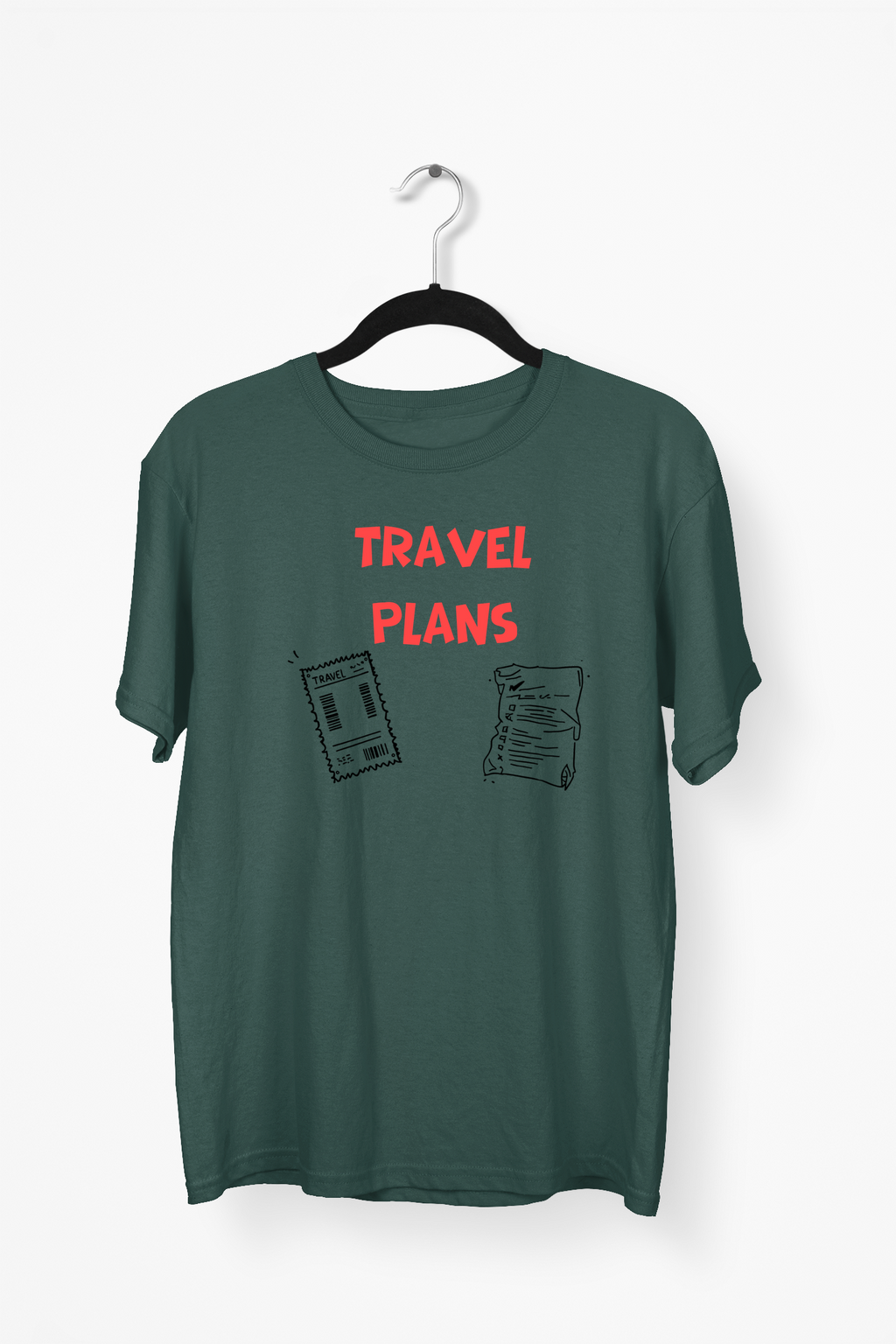Travel Plans vs Life Plans Premium Tee — Bottle Green