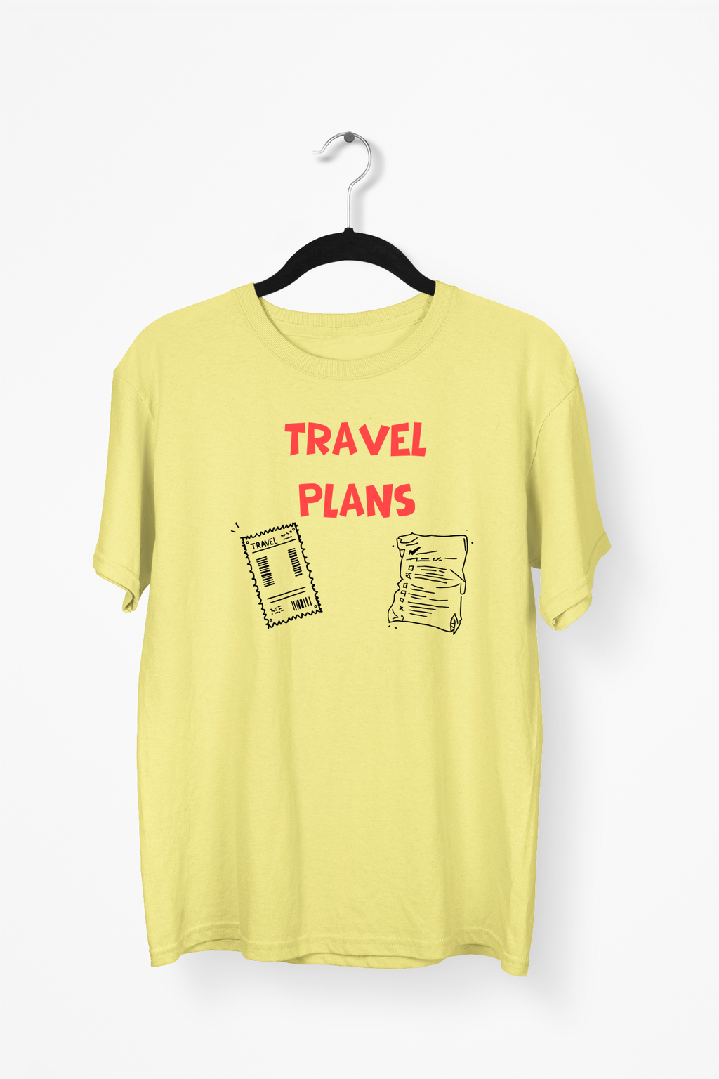 Travel Plans vs Life Plans Premium Tee — Yellow