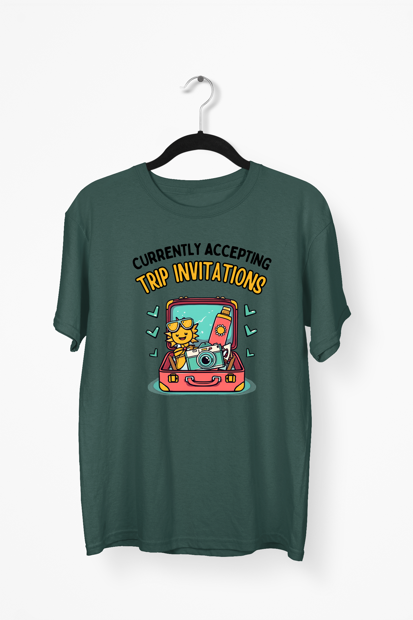 Travel Invitation Premium Tee — Bottle Green