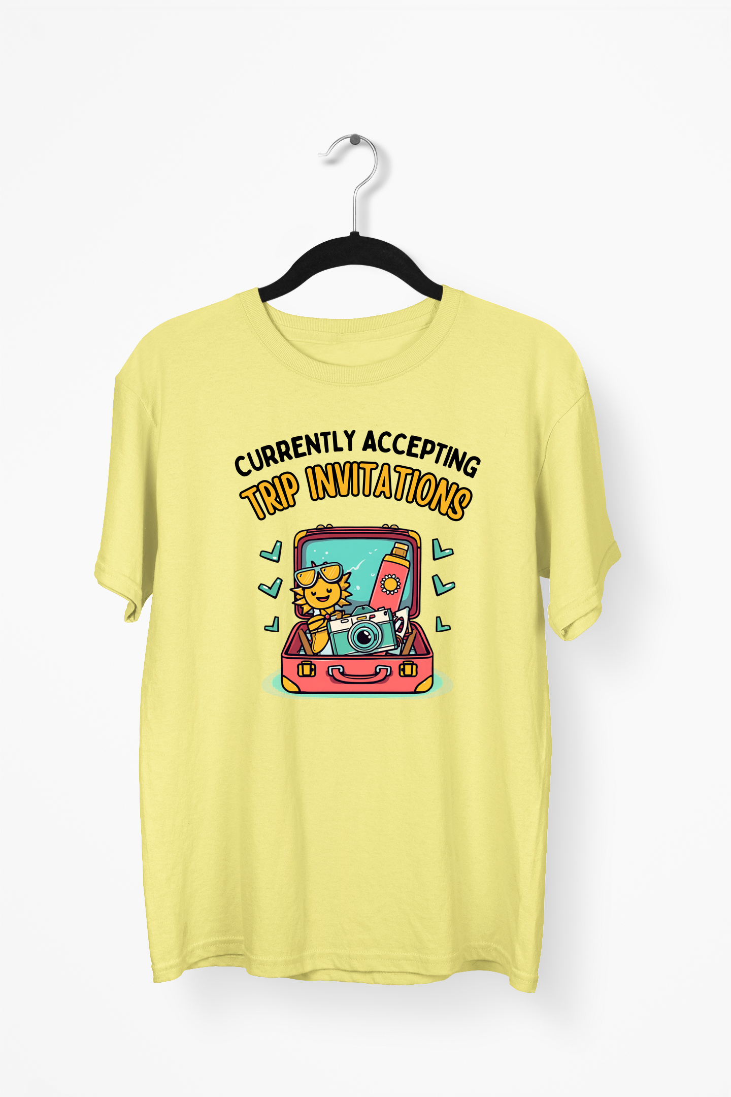 Travel Invitation Premium Tee — Yellow