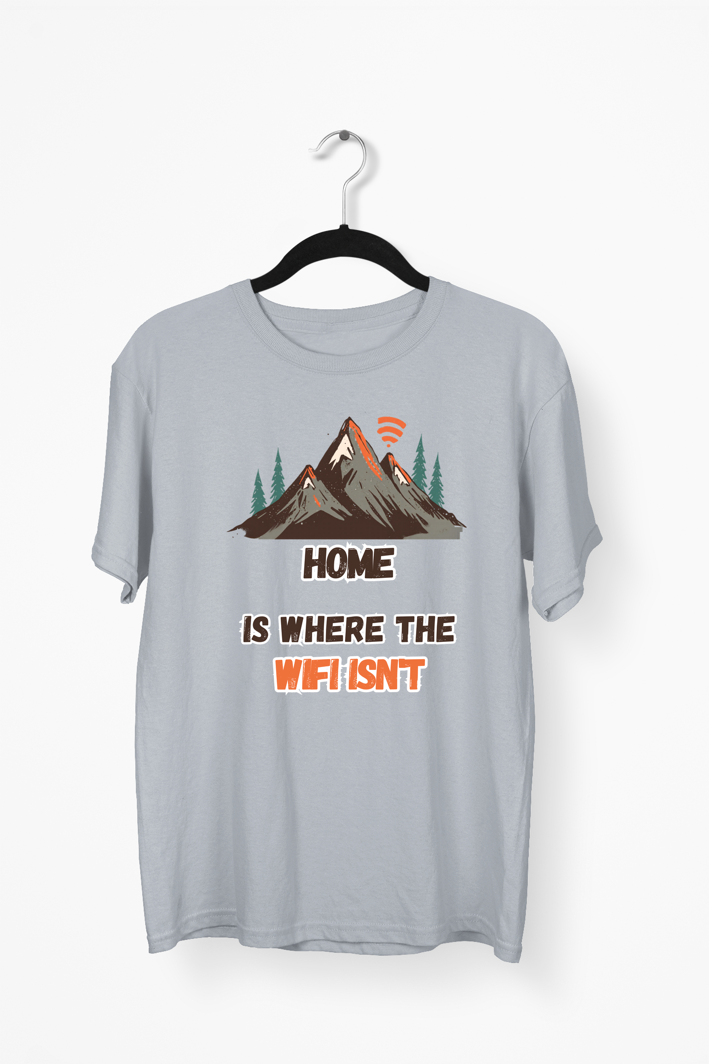 Mountain Scene Premium Tee — Gray