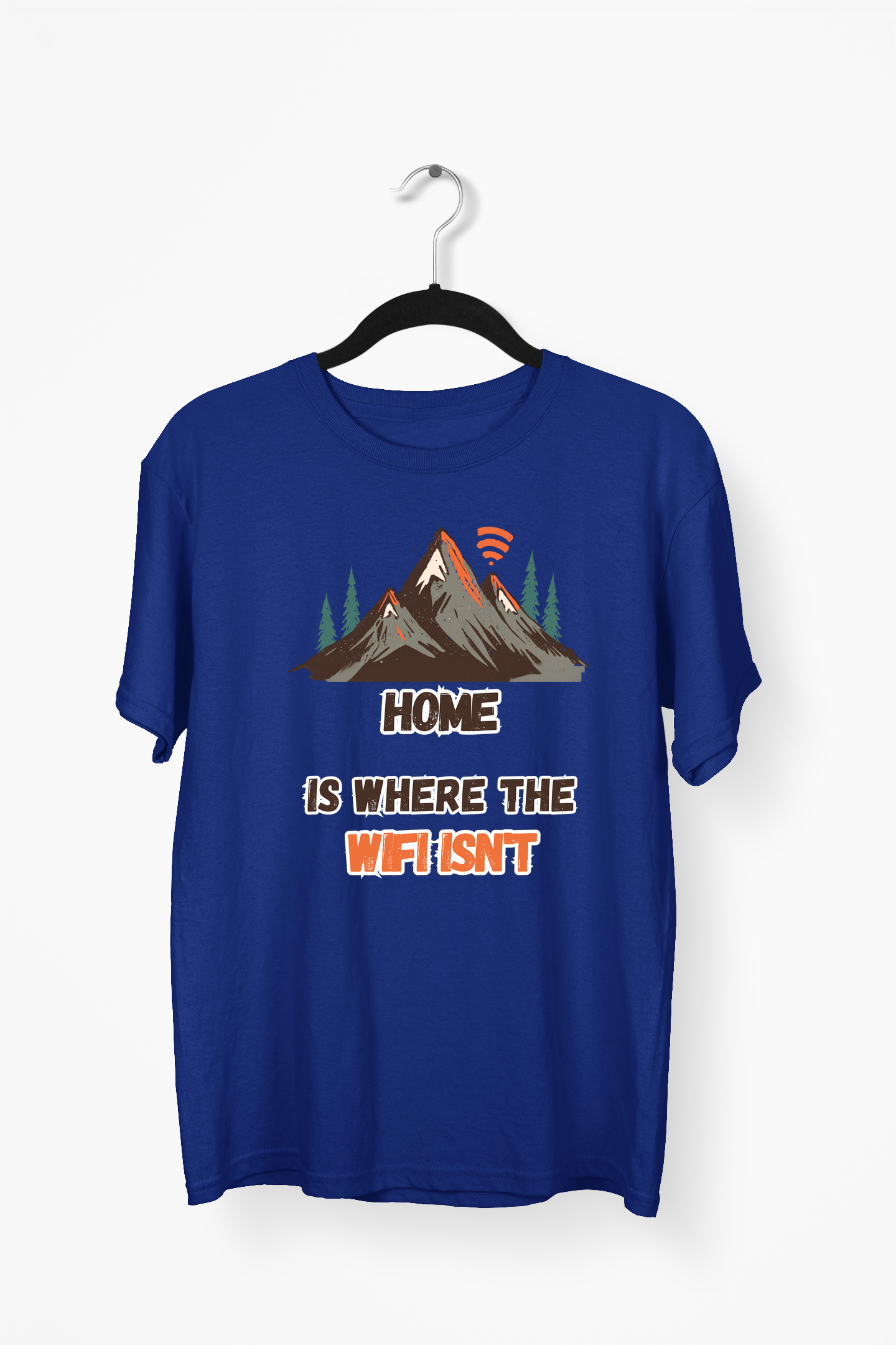 Mountain Scene Premium Tee — Navy Blue