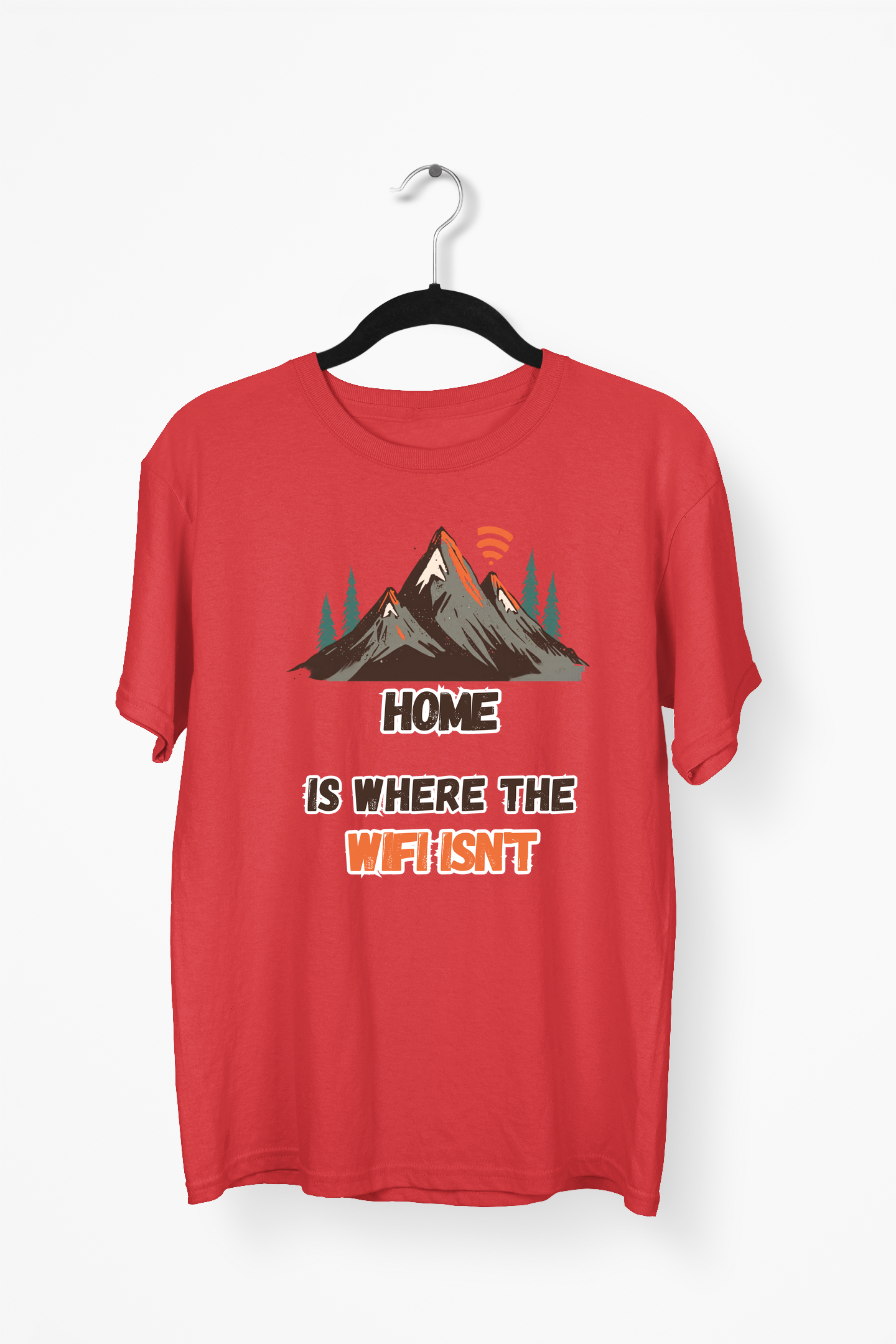 Mountain Scene Premium Tee — Red