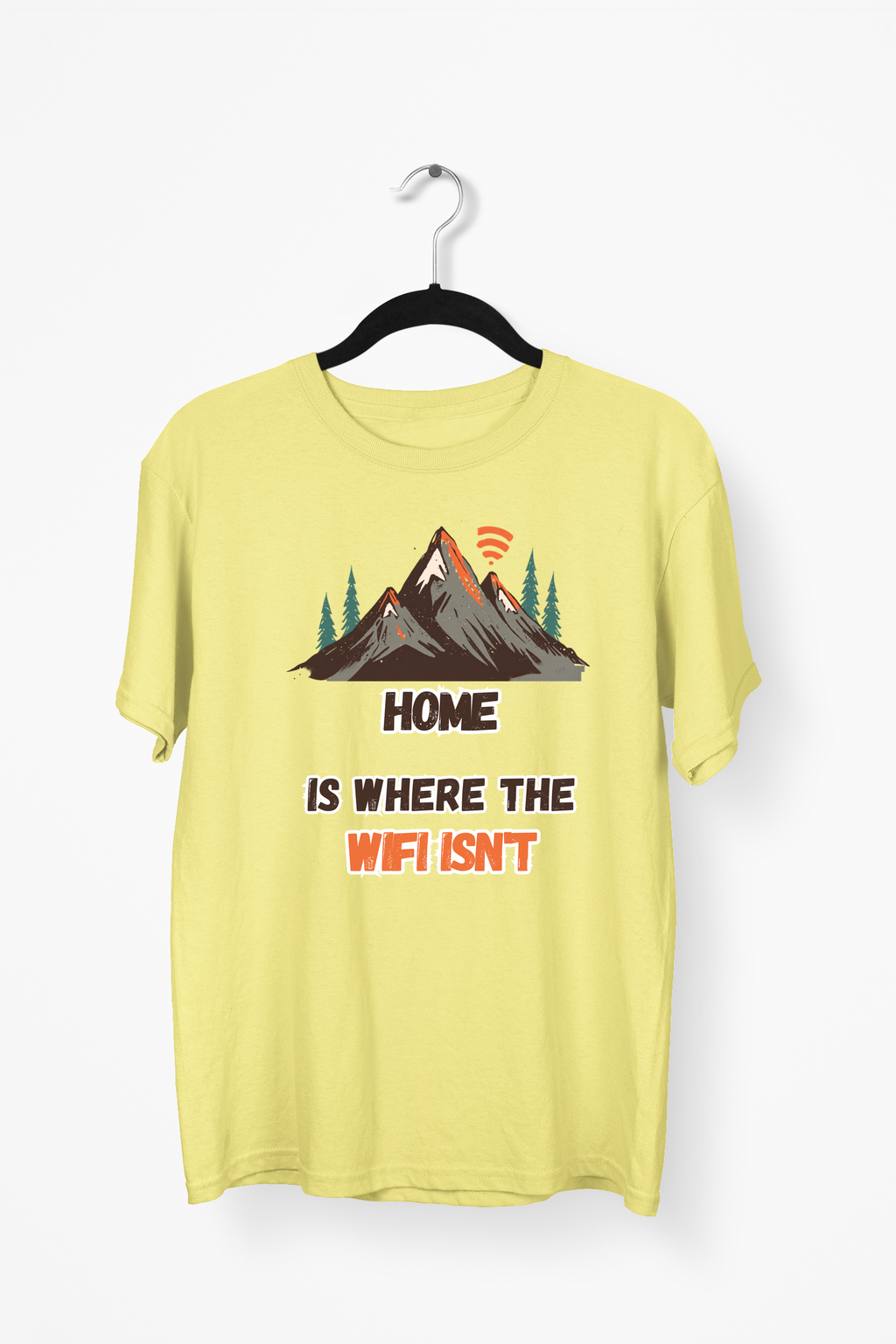 Mountain Scene Premium Tee — Yellow