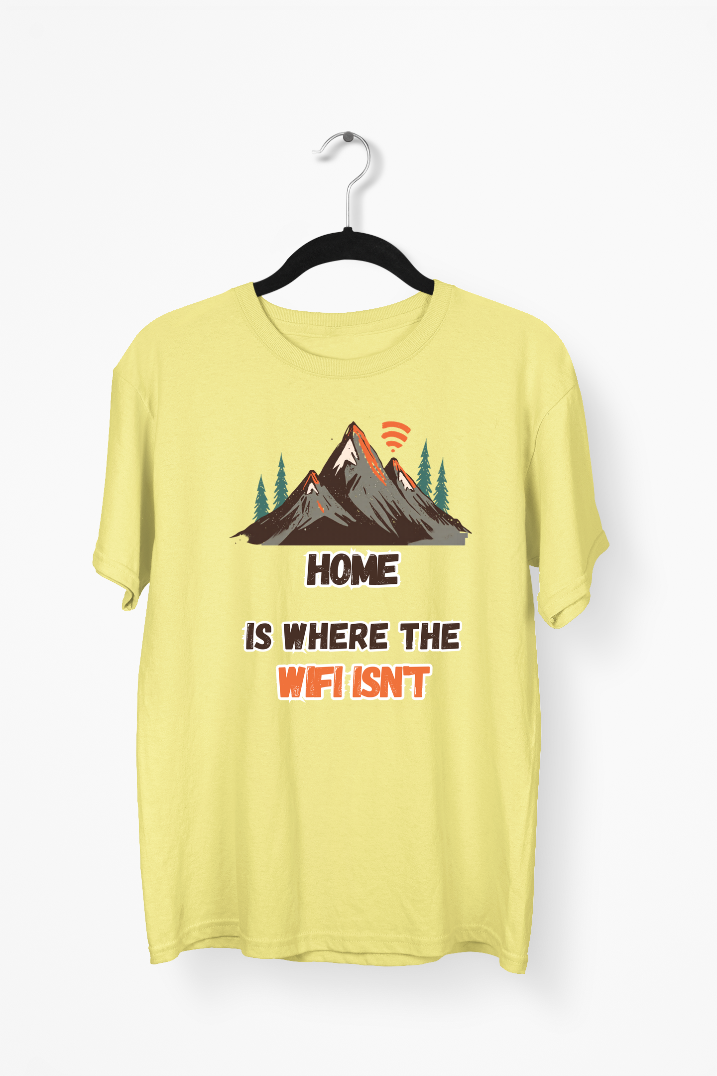Mountain Scene Premium Tee — Yellow